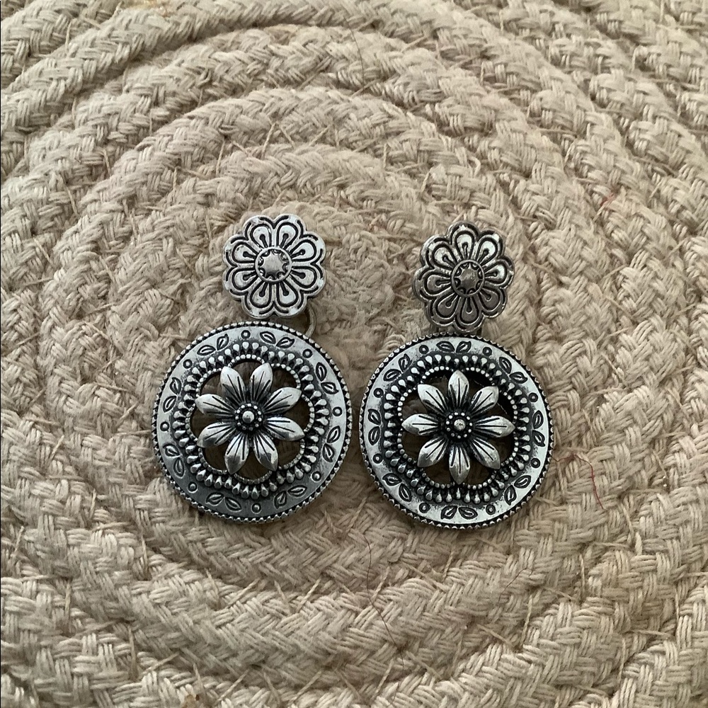 Southwestern sterling silver post earrings